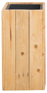 Doniczka jasne drewno sosnowe kwadratowa z wkładem 24 x 24 x 50 cm Sykia Beliani