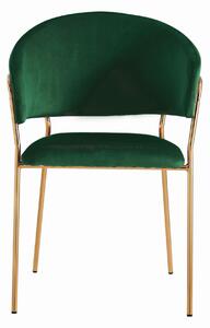 MebleMWM Krzesło Glamour zielone DC-893 welur, złote nogi