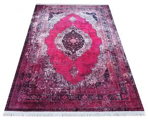 Różowy prostokątny dywan w stylu vintage - Madix