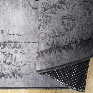 Szary prostokątny dywan w stylu vintage - Bernes