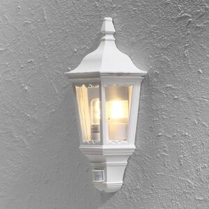 Konstsmide Lampa zewnętrzna z czujnikiem ruchu FIRENZE, biały / opal, szkło, dworkowy / rustykalny