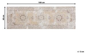 Dywan orientalny do salonu prostokątny 60 x 180 cm bawełna beżowy Almus Beliani