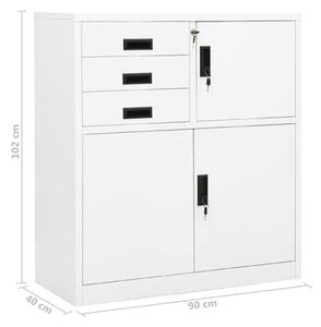 Biała stalowa szafka biurowa na klucz - Umiva