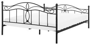 Metalowe łóżko prostokątne 160 x 200 cm retro design ze stelażem czarne Antila Beliani