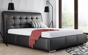 Łóżko z pikowanym zagłówkiem i pojemnikiem Tibis 2X 120x200 - 44 kolory