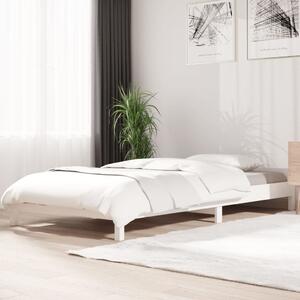 Łóżko sztaplowane, białe, 75x190 cm, lite drewno sosnowe