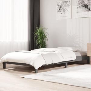 Łóżko sztaplowane, szare, 75x190 cm, lite drewno sosnowe