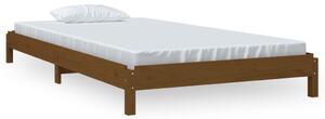 Łóżko sztaplowane, brązowe, 80x200 cm, lite drewno sosnowe