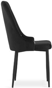 Czarne pikowane krzesło w stylu glamour - Draco 3X