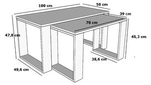 Zestaw czarnych prostokątnych stolików kawowych - Juna 4X