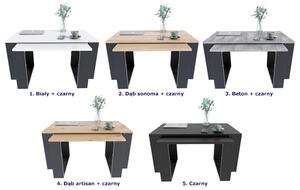 Zestaw czarnych prostokątnych stolików kawowych - Juna 4X