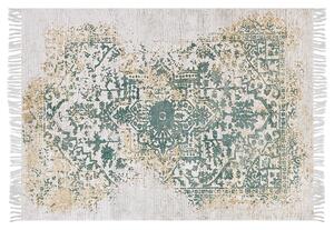 Dywan orientalny do salonu prostokątny 140 x 200 cm bawełna beżowo-zielony Boyali Beliani