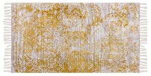 Dywan orientalny do salonu prostokątny 80 x 150 cm bawełna żółto-beżowy Boyali Beliani