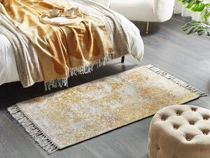 Dywan orientalny do salonu prostokątny 80 x 150 cm bawełna żółto-beżowy Boyali Beliani