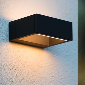 Lucide Kinkiet zewnętrzny LED Goa, czarny, aluminium, nowoczesny