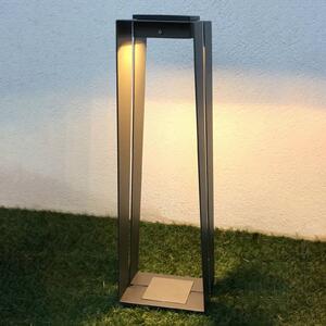 Les Jardins Latarnia solarna LED Skaal z aluminium 70cm, szara