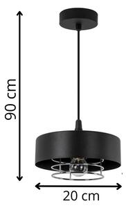 Industrialna lampa wisząca S662-Korva - czarny+chrom