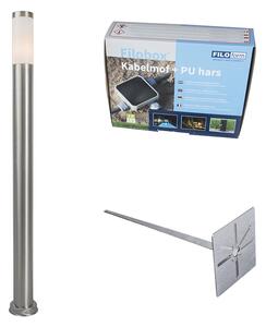 Zewnetrzna Lampa zewnętrzna stal 110cm IP44 z klinem i mufą kablową - Rox Oswietlenie zewnetrzne