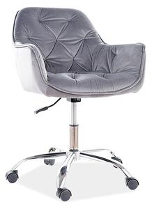 Fotel biurowy Q-190 VELVET, szary