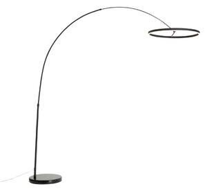 Designerska lampa łukowa podłogowa czarna z wbudowaną diodą LED z 3-stopniową regulacją - Anello