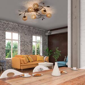 Paul Neuhaus Lampa sufitowa Greta, możliwość ściemniania, brązowy / rdzawy, salon / jadalnia, metal, dworkowy / rustykalny