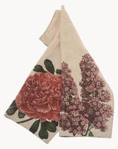 Komplet ręczników kuchennych z lnu Peony & Lilac, 2 elem
