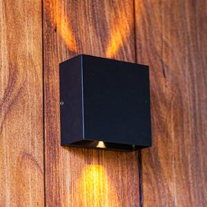 LUTEC Kinkiet zewnętrzny LED Gemini Beams, czarny matowy