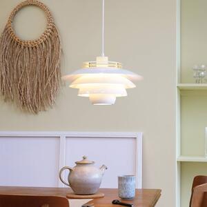 Dyberg Larsen Lampa wisząca designerska Ejka, możliwość ściemniania, biały / opal, salon / jadalnia, metal, design