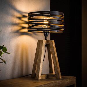 ZIJLSTRA Lampa stołowa Crossround, brązowy / rdzawy, salon / jadalnia, metal, vintage