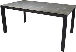 Stół - 160x90x74 cm - Aluminium - Przeszklony blat ceramiczny