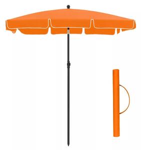 In And OutdoorMatch parasol Earnestine - prostokątny parasol ogrodowy - 200 x 125 cm - ochrona UV do UPF 50+ - składany - z powłoką PA - ogród - taras - bez stojaka - pomarańczowy