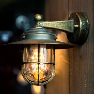 K.S. Verlichting Kinkiet zewnętrzny Labenne, możliwość ściemniania, brązowy / mosiężny, metal, dworkowy / rustykalny