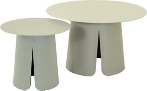 Stolik boczny - Kremowy - Zestaw 2 sztuk - Aluminium