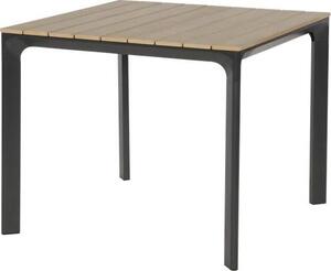 Stół - Aluminium i Polywood - Teak look - 90x90x74cm