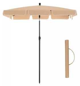 In And OutdoorMatch parasol Garett - prostokątny parasol ogrodowy - 200 x 125 cm - ochrona UV do UPF 50+ - składany - z powłoką PA - ogród - taras - bez stojaka - beżowy