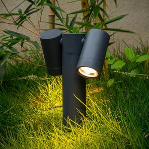 Reflektor z grotem ziemnym PRIOS Tulimar, 2-punktowy, antracytowy, IP65 Tulimar PRIOS, możliwość ściemniania, czarny, aluminium, nowoczesny