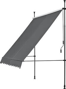Markiza In And OutdoorMatch Jaylen - Wysuwana ręcznie - Szara - 250 x 120 cm - Markiza z opuszczanym ramieniem - Stal i tkanina - Ochrona UV - Wodoodporna