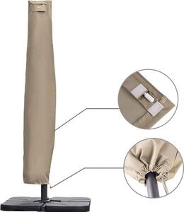 Pokrowiec ochronny na parasol o średnicy 330 cm x 300 cm, 100% poliester, kolor taupe