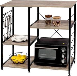 Wyspa kuchenna - Wyspa kuchenna - Blok kuchenny z blatem - Wyspa kuchenna/stół barowy - Szafka mikrofalowa - Szafka kuchenna - Wolnostojący - Stół - 90x40x83 cm - brązowy