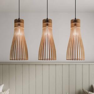 Lampa wisząca Bottle TEMAR LIGHTING, możliwość ściemniania, jasne drewno, salon / jadalnia, drewno, dworkowy / rustykalny