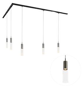 Nowoczesny system oświetlenia szynowego z 5 lampami wiszącymi w kolorze ciemnoszarym, jednofazowy - Iconic Lloyd