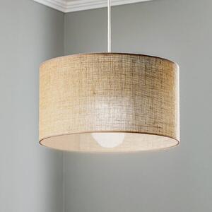 Lampa wisząca Jute cylinder Duolla, możliwość ściemniania, brązowy / rdzawy, salon / jadalnia, tkanina / materiał / jedwab, dworkowy / rustykalny