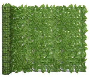 Parawan balkonowy, zielone liście, 500x150 cm