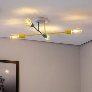HELAM Lampa sufitowa Cambridge, 4-pkt., żółto-turkusowa