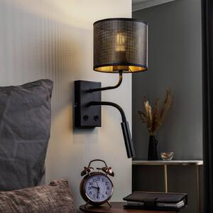 Kinkiet Jovin Luminex, czarny, salon / jadalnia, metal, nowoczesny
