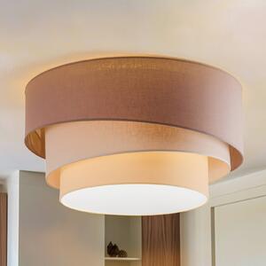 Lampa sufitowa Trio Max Euluna, możliwość ściemniania, brązowy / rdzawy, salon / jadalnia, tkanina / materiał / jedwab, nowoczesny