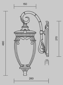 Maytoni Kinkiet zewnętrzny Fleur, możliwość ściemniania, mosiężny / złoty, aluminium, antyczny