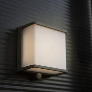 LUTEC Kinkiet solarny LED Doblo z czujnikiem, szerokość 15 cm