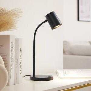 Lampa stołowa Radka Lindby, czarny, biuro, tworzywo sztuczne, nowoczesny