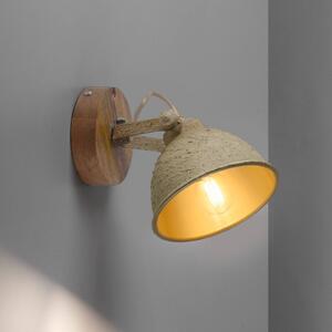 JUST LIGHT. GmbH Lampa ścienna Samia 1-punktowa drewno mango beżowy teksturowany
